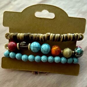 New 3pc Exquisite Bohemian Chic Elephant Tassel Beaded Bracelet